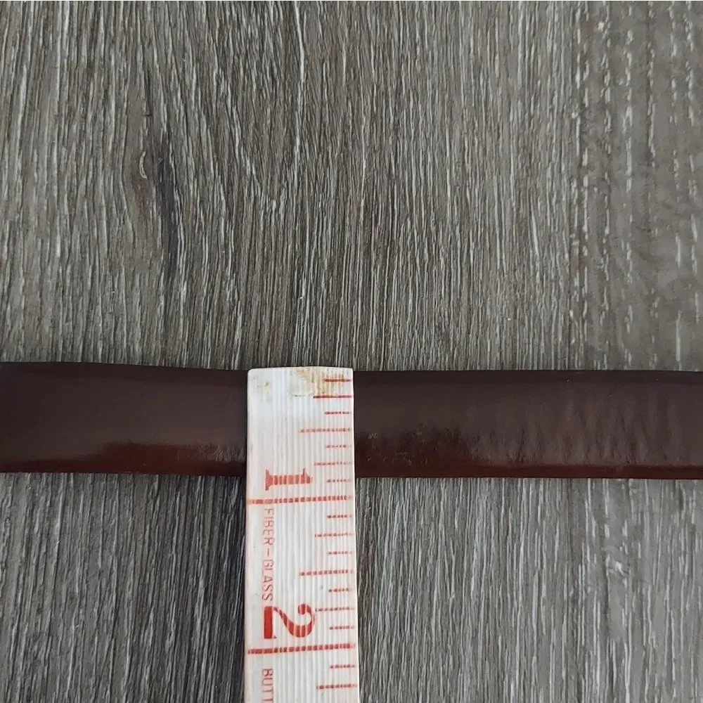 INC International Concepts Brown Belt with Silver Chain Detail XL